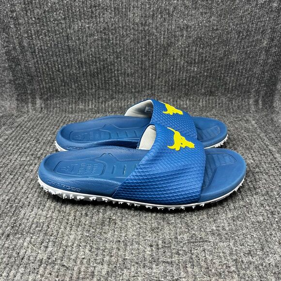 Under Armour Project Rock Slides Brahma Bull Sandals Blue Mens 8 3025237-400 main image 5
